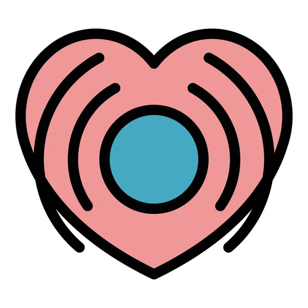 Sonor Heart Beat Ikon Ana Hatları Vektörü Kardiyogram Çarpıntısı Sağlık — Stok Vektör