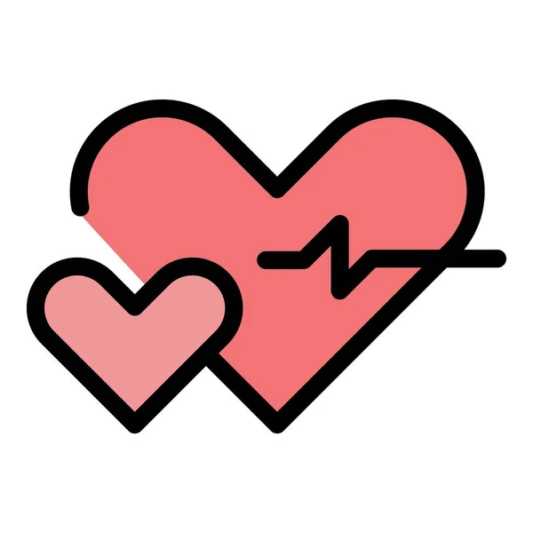 Aorta Herz Symbol Umrissvektor Die Liebe Wächst Pflegefarbe Flach — Stockvektor