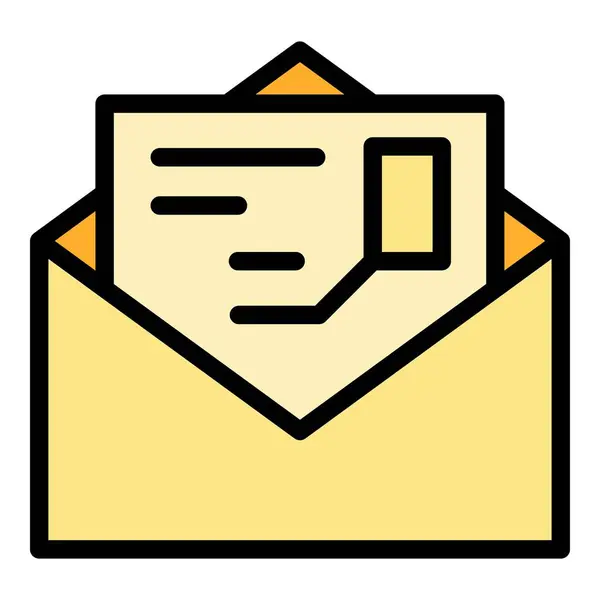Umrissvektor Für Mail Symbole Mail Brief Nachrichtenkontakt Farbe Flach — Stockvektor