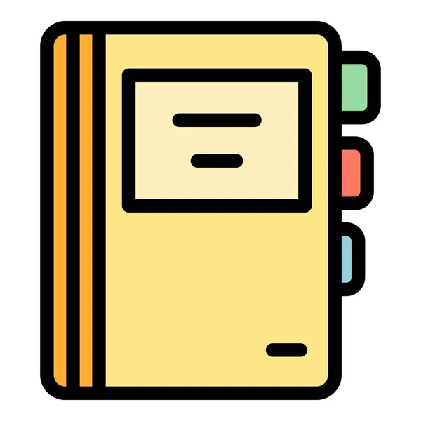 Ordner Icon Outline Vektor Papierdokument Geschäftsakte Farbe Flach — Stockvektor