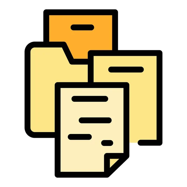 Χάρτινο Αρχείο Κρατώντας Διάνυσμα Περίγραμμα Εικονιδίου Φάκελος Αρχείου Χρώμα Πλαισίου — Διανυσματικό Αρχείο