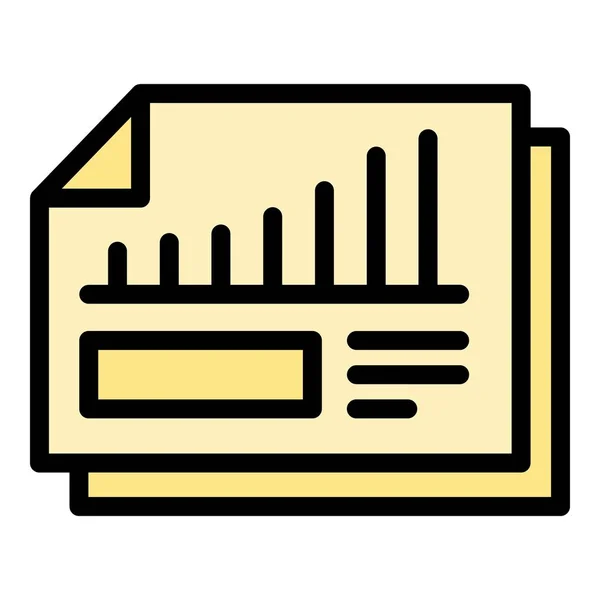Fichiers Affaires Icône Contour Vecteur Document Dossier Couleur Dossier Informatique — Image vectorielle