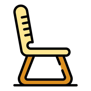 Açık sandalye ikonu ana hat vektörü. Bahçe mobilyası. Sunshade sandalye rengi düz