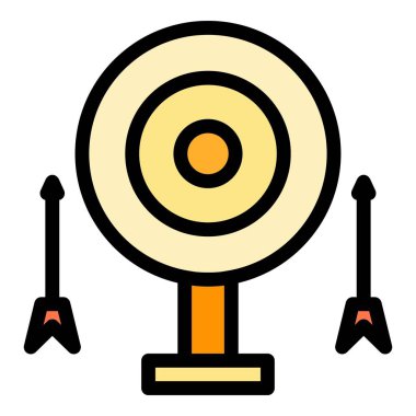 Okçuluk sporu ana hatları vektörü. Archer oku. Archer yay rengi düz