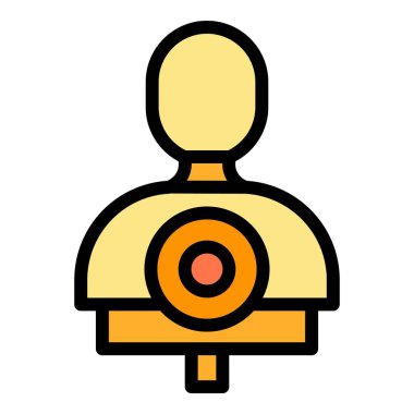Okçuluk hedef simgesi ana hat vektörü. Hedef ok. Bullseye ok rengi düz