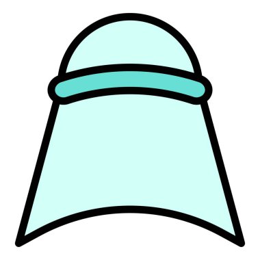 Oriental başlık ikonu ana hat vektörü. Hint şapkası. Kral türban rengi düz