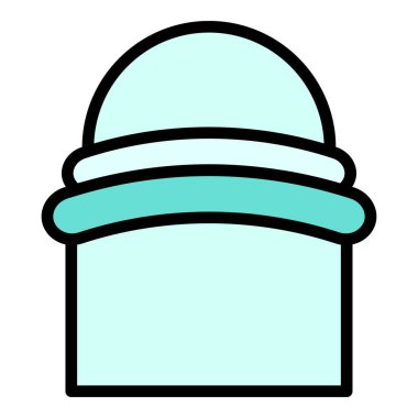 Türban başlık ikonu ana hat vektörü. Hint şapkası. Doğulu halk rengi düz