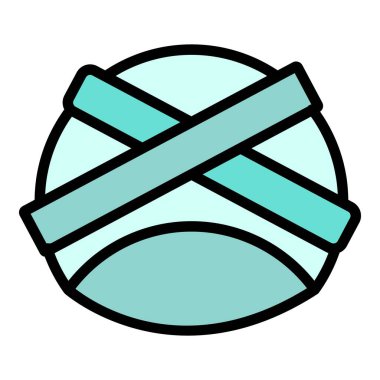 Baş türban simgesi ana hat vektörü. Hint pagdisi. Pagdi şapka rengi düz