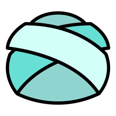 Arap başlık simgesi ana hat vektörü. Türban şapkası. Sultan şapka rengi düz