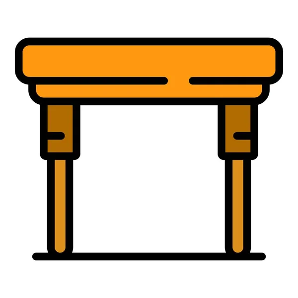 Vasasztal Ikon Körvonalvektor Összehajtható Asztal Kompakt Piknik Színű Lakás — Stock Vector