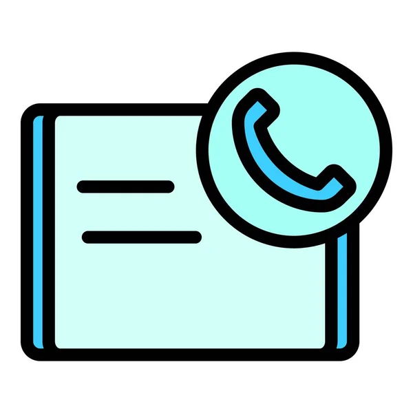 Emergency Call Icon Outline Vector Phone Contact Doctor Button Color — Stock Vector