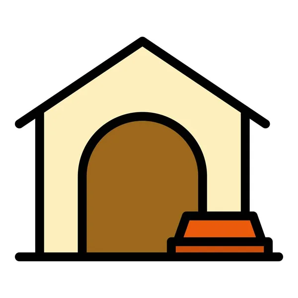 Dog Hut Icon Outline Vector Pet House Puppy Kennel Color — Stock Vector