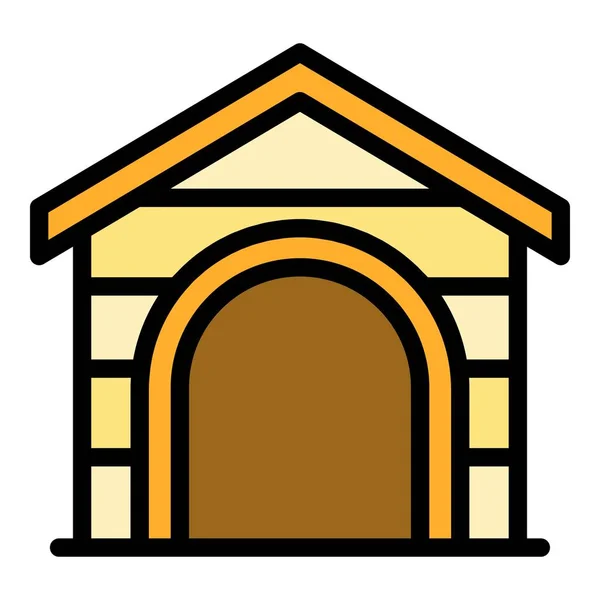 Puppy House Icon Outline Vector Dog Pet Animal Kennel Color — Stock Vector