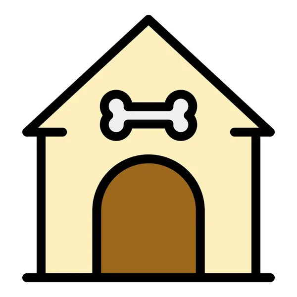 Pet House Icône Contour Vecteur Soin Des Chiens Animal Doghouse — Image vectorielle