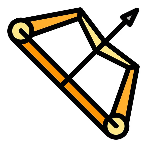 Umrissvektor Für Das Bogenschießen Zielpfeil Bogen Spiel Farbe Flach — Stockvektor
