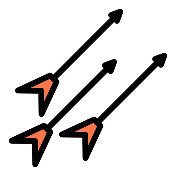 Competencia Icono Flecha Contorno Vector Dardo Blanco Bullseye Dardo Color — Archivo Imágenes Vectoriales