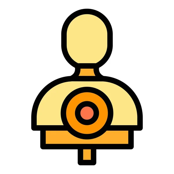Στόχος Τοξοβολίας Εικονίδιο Διάνυσμα Βέλος Στόχου Χρώμα Βέλους Bullseye Επίπεδο — Διανυσματικό Αρχείο