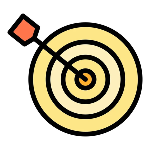 Scherpbord Richten Pictogram Schets Vector Doelwit Dart Bullseye Objectieve Kleur — Stockvector