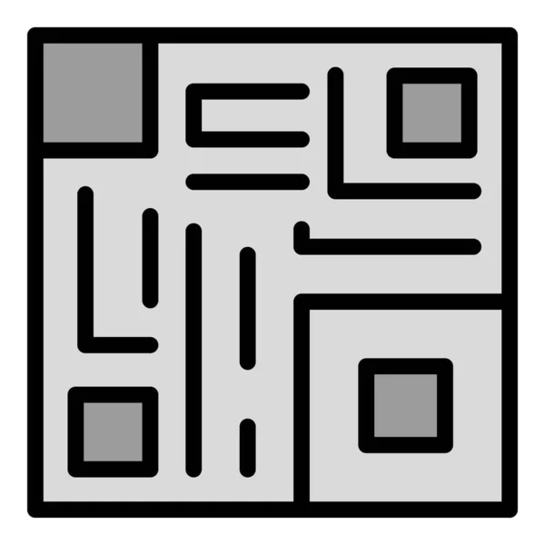 Code Icône Contour Vecteur Numérisation Téléphonique Numérique Scanner Couleur Plat — Image vectorielle