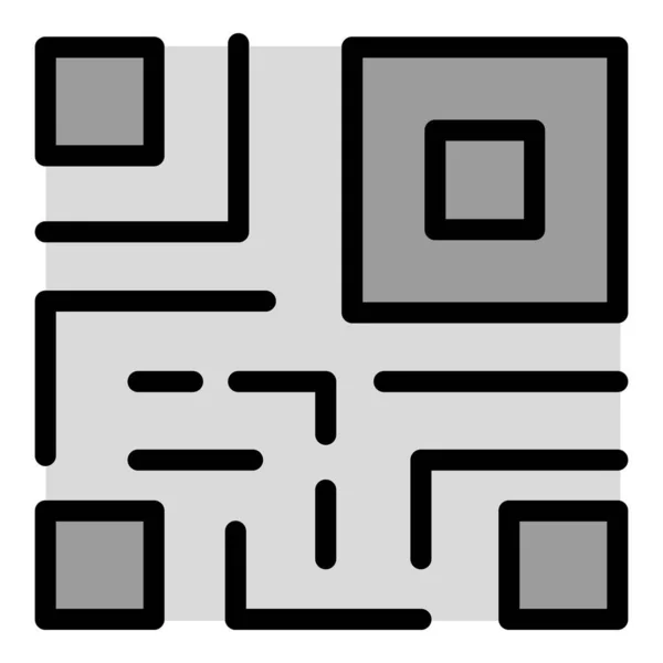 Barcode Icône Contour Vecteur Code Numériser Couleur Étiquette Plat — Image vectorielle