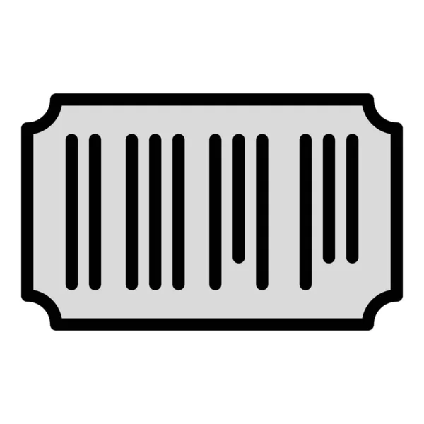 チケットバーコードアイコンアウトラインベクトル クーポン番号 Qrコードカラーフラット — ストックベクタ