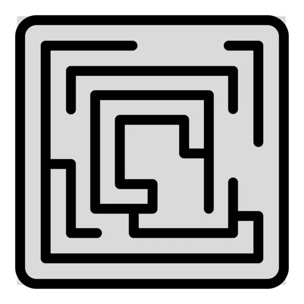 Labyrinthe Icône Code Barres Contour Vecteur Code Scanner Qrcode Couleur — Image vectorielle