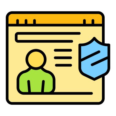 Gizlilik kullanıcı simgesi ana hatları vektörü. Kişi hesabı. Güvenlik giriş rengi düz