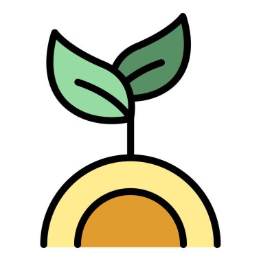 Eko enerji ikonu ana hat vektörü. Dünya ekolojisi. Geri dönüşüm gücü rengi düz