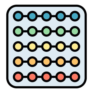 Kabarcık hareketli ikon ana hatları vektörü. Popit oyuncağı. Duyusal oyun rengi düz