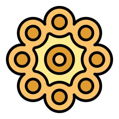 Fidget spin ikon ana hatları vektörü. Stres oyuncağı. Dönen top rengi düz