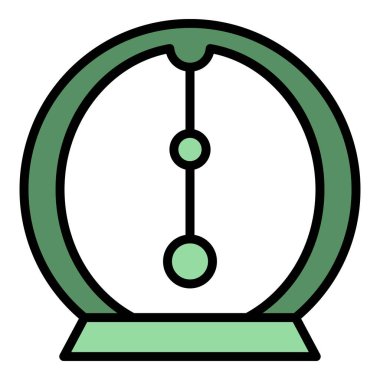 Enerji sarkacı simgesi ana hat vektörü. Fizik çarpması. Kinetik salıncak rengi düz