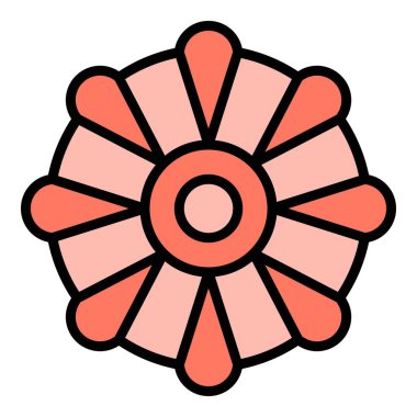 Fidget Stres Döndürme ikonu ana hat vektörü. El çabukluğu. Oyuncak döndürme rengi düz