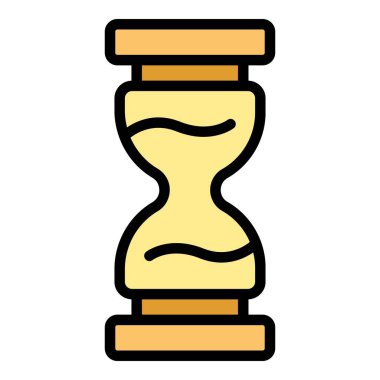 Zaman yönetimi simgesi ana hatları vektörü. Kontrol programı. Çalışma verimliliği rengi düz