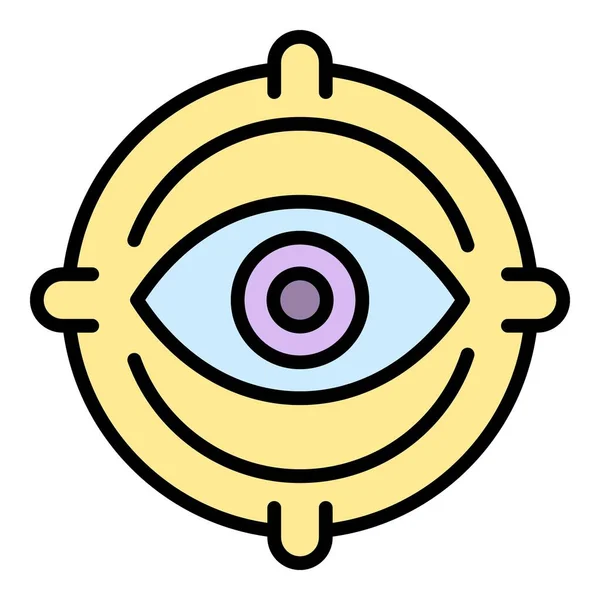Privacy Eye Icon Outline Vektor Identität Schützen Sichere Technologie Farbe — Stockvektor