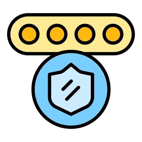 Privacy Password Icon Outline Vector Serrure Sécurité Ordinateur Portable Couleur — Image vectorielle