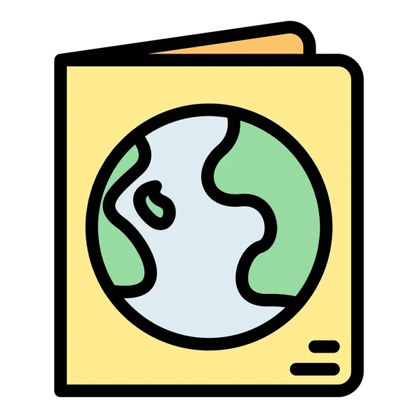 Umrissvektor Des Reisepasssymbols Reisedokument Farbe Der Ländermarke Flach — Stockvektor