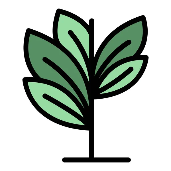 Przycinanie Ikony Ogrodu Wektor Zarysu Dziedziniec Drzew Kolor Żywopłotu Roślin — Wektor stockowy