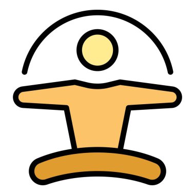 Zihin dengesi simgesi dış hat vektörü. Vücut sağlığı. Yoga sakin rengi