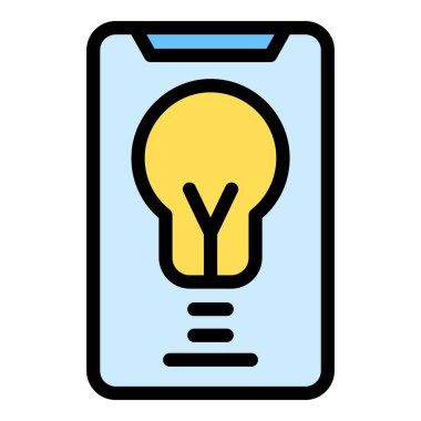 Mobil eğitim ikonu ana hatları vektörü. Okul web sitesi. Video semineri rengi düz