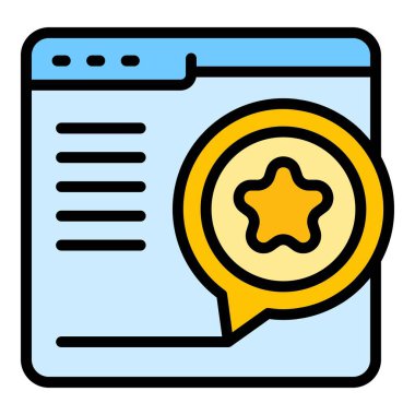 Müşteri derecelendirme ikonu ana hat vektörü. Yıldız değerlendirmesi. Tatmin oranı renk düzlüğü