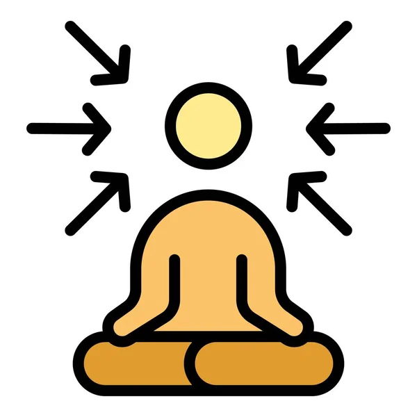 Ikone Geistiger Konzentration Umreißt Vektor Die Menschliche Gesundheit Geist Meditieren — Stockvektor