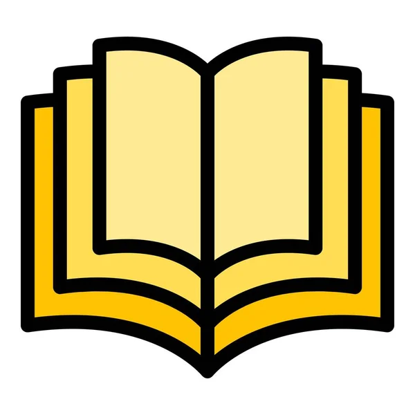 Libro Abierto Icono Contorno Vector Literatura Biblioteca Diccionario Papel Color — Vector de stock