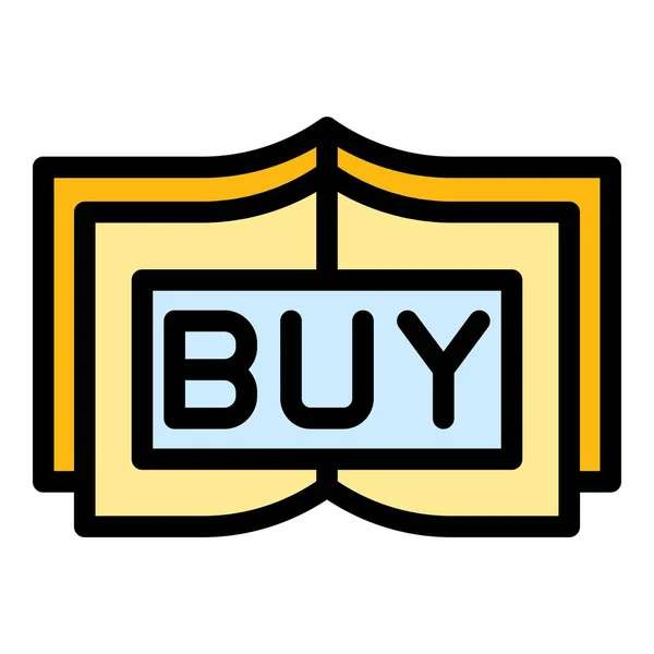 Purchase Book Icon Outline Vector Digital Bookshop Online Pdf Color — Stock Vector