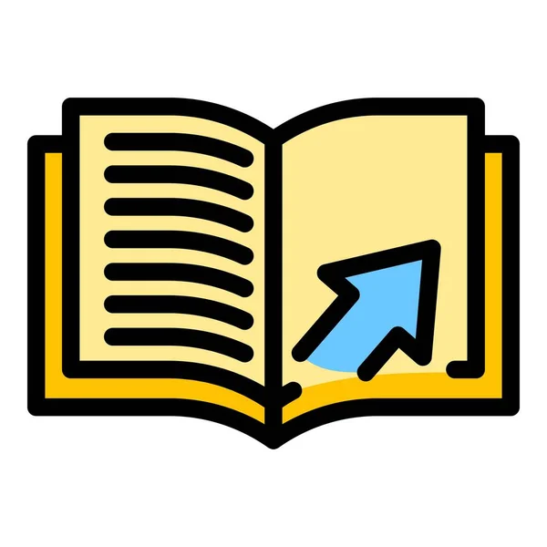 ブックストアのプラットフォームアイコンアウトラインベクトル オンライン書籍 図書館書店カラーフラット — ストックベクタ