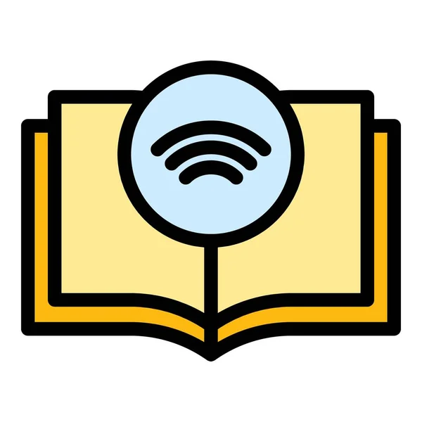 Libro Icono Difusión Esbozar Vector Podcast Audio Color Del Audiolibro — Vector de stock
