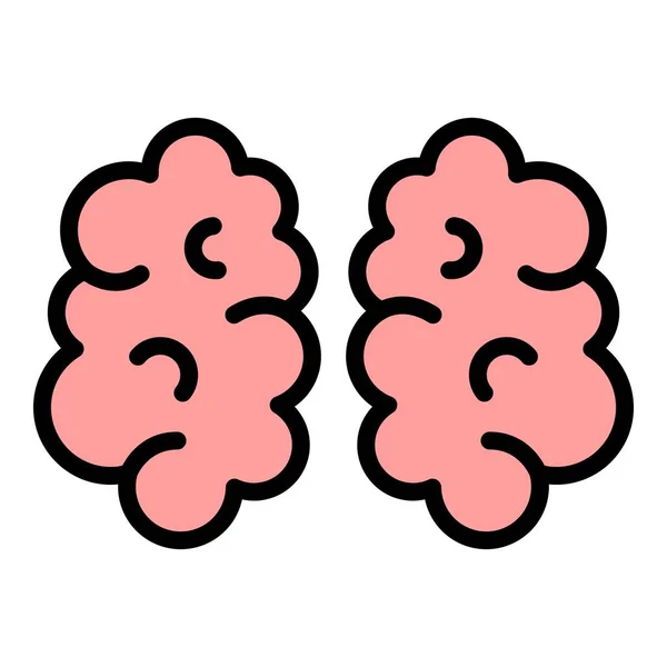 Brain Speech Icon Outline Vector Smart Mind Mental Conversation Color — Stock Vector