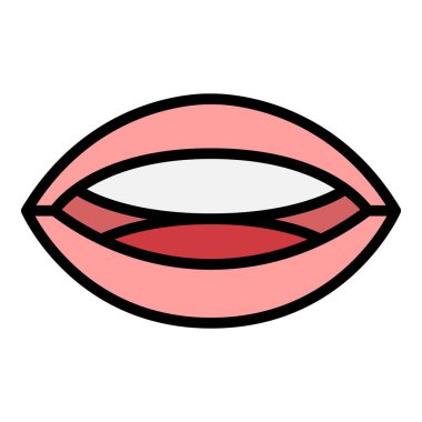 Dil ikon ana hatlarını belirle. Ağız telaffuzu. Konuşma canlandırma rengi düz