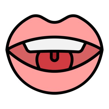 Eğitim eklem simgesi ana hatları vektörü. Konuşma terapisi. Dil geliştirme rengi düz