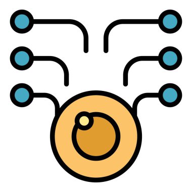 Optik göz simgesi ana hat vektörü. Sağlık süreci. Görsel duyusal renk düzlüğü