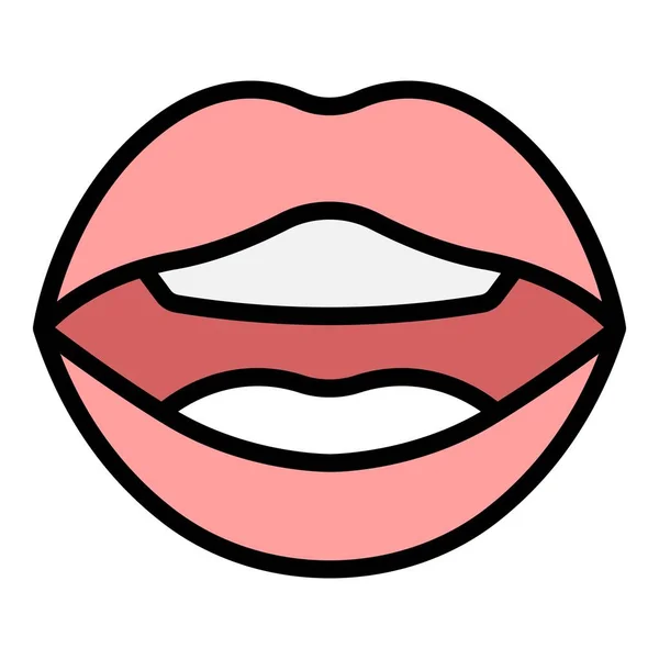 Εικονίδιο Άρθρωσης Γλώσσας Διάνυσμα Περίγραμμα Στόμα Προφορά Γλώσσα Ομιλία Χρώμα — Διανυσματικό Αρχείο